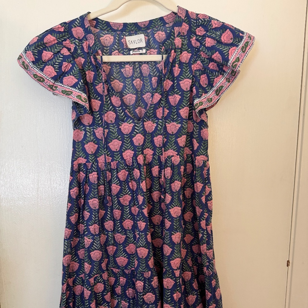 Saylor block print dress